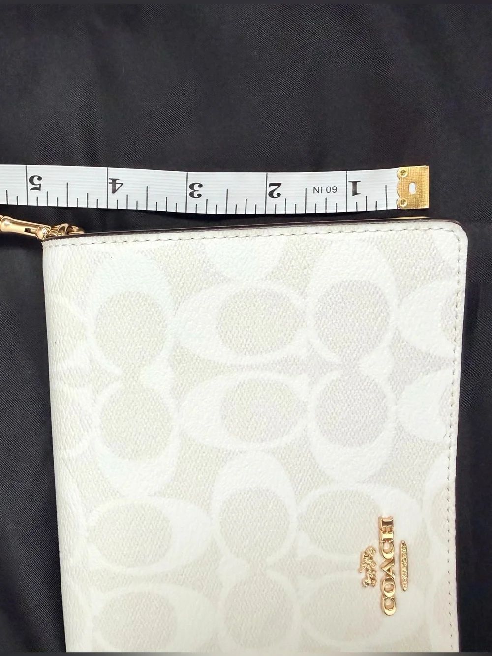 Coach Signature Crossbody Wallet with Gold Hardware Chalk Ivory Removable Strap